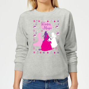 Disney Princess Silhouettes Women's Christmas Sweatshirt - Grey