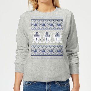 Star Wars R2-D2 Knit Women's Christmas Sweatshirt - Grey