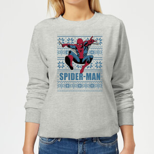 Marvel Spider-Man Women's Christmas Sweatshirt - Grey