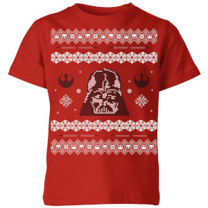 Star Wars Darth Vader Knit Kids' Christmas T-Shirt - Red