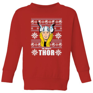 Marvel Thor Face Kids' Christmas Sweatshirt - Red