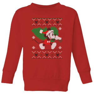 Disney Tree Mickey Kids' Christmas Sweatshirt - Red