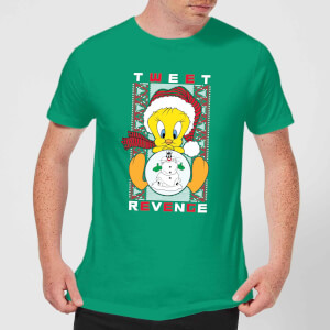 Looney Tunes Tweety Pie Tweet Revenge Men's Christmas T-Shirt - Kelly Green