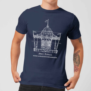 Mary Poppins Carousel Sketch Men's Christmas T-Shirt - Navy