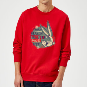 Looney Tunes I'm The Reason There Is A Naughty List Christmas Sweatshirt - Red