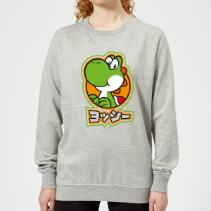 Nintendo Super Mario Yoshi Kanji Women's Sweatshirt - Grey