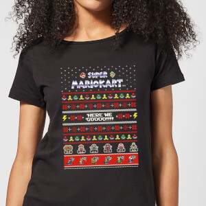 Nintendo Mario Kart Here We Go Women's Christmas T-Shirt - Black