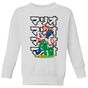 Nintendo Super Mario Piranha Plant Japanese Kid's Sweatshirt - White
