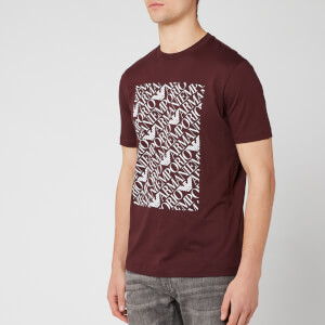 Emporio Armani Men's Box Logo T-Shirt - Rosso Sangue