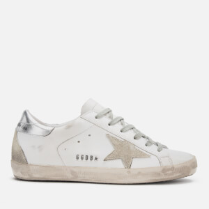 Golden Goose Deluxe Brand Women's Superstar Trainers - White Silver Metal Lettering
