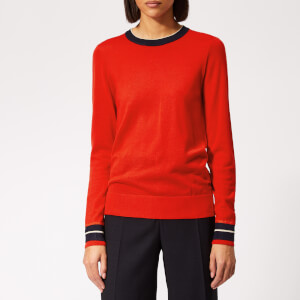 Victoria, Victoria Beckham Women's Relaxed Trim Crew Neck Jumper - Spice