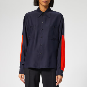 Victoria, Victoria Beckham Women's Elbow Patch Shirt - Midnight/Spice