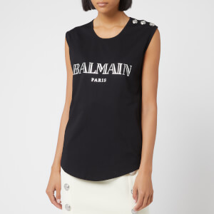Balmain Women's Logo Tank Top - Black