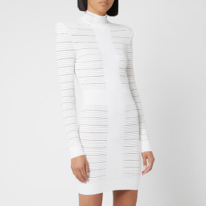 Balmain Women's Short Medical Stripe Dress - White