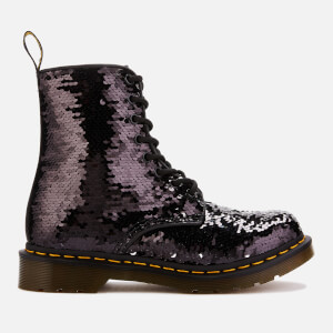 Dr. Martens Women's 1460 Sequin Pascal 8-Eye Boots - Black/Silver