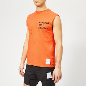 Satisfy Men's Cult Moth Eaten Muscle Tank Top - Coral Orange