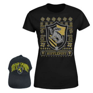 Harry Potter Hufflepuff T-Shirt en Pet bundel - Zwart