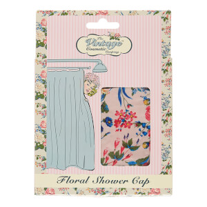The Vintage Cosmetic Company Shower Cap - Pink Floral Satin