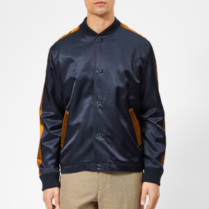YMC Men's Turf Satin Bomber Jacket - Navy/Rust