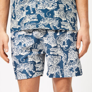 YMC Men's Shaka Swim Shorts - Blue/Cream