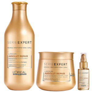 L'Oréal Professionnel Absolut Repair Lipidium Shampoo, Masque og Serum Trio