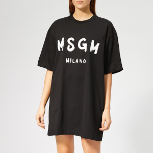 MSGM Women's Graffitti Logo T-Shirt Dress - Black
