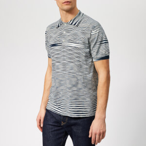 Missoni Men's Knitted Polo Shirt - Blue/White