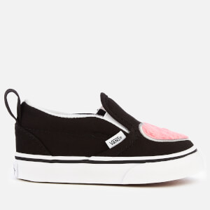 Vans Toddlers' Fur Heart Slip-On Trainers - Strawberry Pink/Black