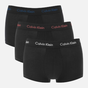 Calvin Klein Men's 3 Pack Low Rise Trunks - Black/Cayenne/Airforce
