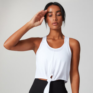 Myprotein Tie Front Crop Vest - White