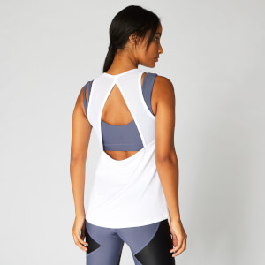 MP Mesh Detail Open Back Vest - White