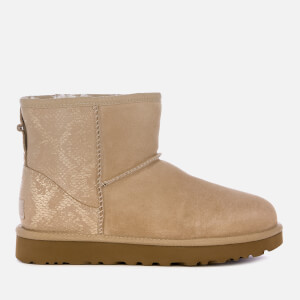 UGG Women's Classic Mini Metallic Snake Sheepskin Boots - Gold
