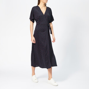 Whistles Women's Spot Wrap Jersey Dress - Navy/Multi