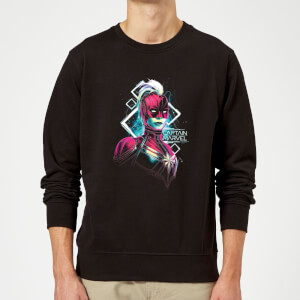 Captain Marvel Neon Warrior Sweatshirt - Black