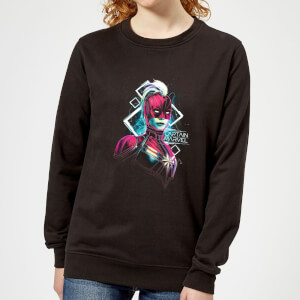 Captain Marvel Neon Warrior Women's Sweatshirt - Black