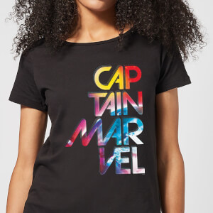 Captain Marvel Galactic Text Women's T-Shirt - Black