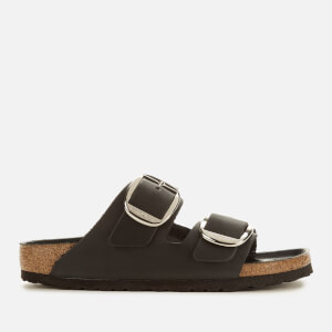 Birkenstock Women's Arizona Big Buckle Leather Slim Fit Double Strap Sandals - Black
