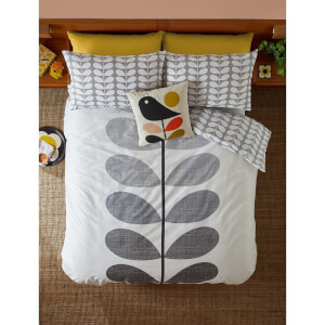 Orla Kiely Placement Scribble Stem Quilt Cover - Grey
