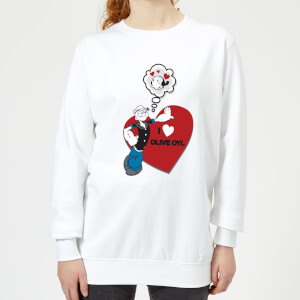 Popeye I Love Olive Oyl Women's Sweatshirt - White