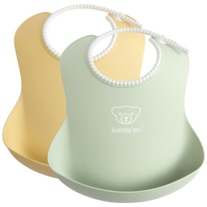 BABYBJÖRN Baby Bib - Powder Yellow and Green (2 Pack)