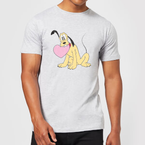Disney Pluto Love Heart Men's T-Shirt - Grey