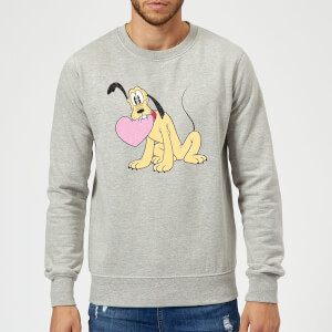 Disney Pluto Love Heart Sweatshirt - Grey