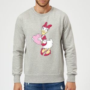 Disney Daisy Duck Love Heart Sweatshirt - Grey
