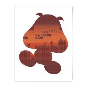 Nintendo Super Mario Goomba Silhouette Art Print