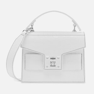 SALAR Women's Gigi Croco Cross Body Bag - White