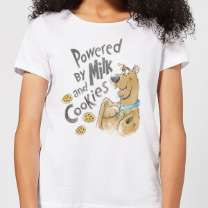 Scooby Doo Powered By Milk And Cookies Women's T-Shirt - White
