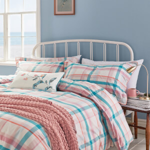 Joules Cottage Check Duvet Cover - Pink