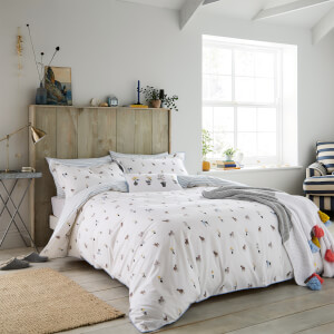Joules Garden Dogs Duvet Cover - White