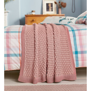 Joules Cottage Check Throw - Pink