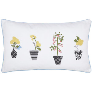 Joules Garden Dogs Cushions - White